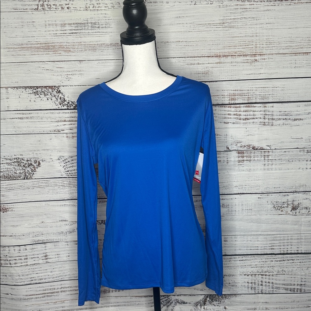 Blue Long Sleeve Hanes Sport Women's Top Small